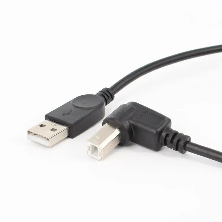 

1m right angle USB B male to straight USB 2.0 A male print cable, Black