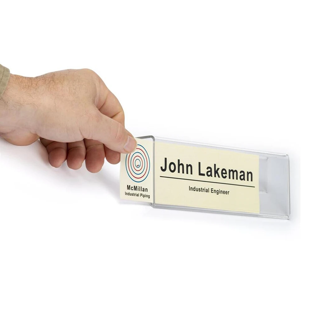 Custom Acrylic Cubicle Name Tags Plate Displays Holder With 1" Thick