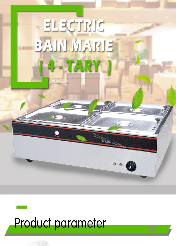 4 Trays Electric Bain Marie Food Warmer Machine Restaurant Buffet Soup