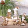 Home decoration furnishing articles creative sitting room ark handicraft ornament cute animals resin garden rabbit statues