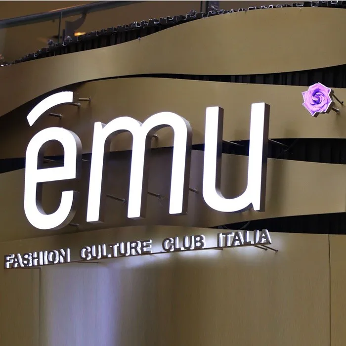 Outdoor popular metal letter light led backlight sign facelit 3D acrylic lighted signs luminous channel luminous sign