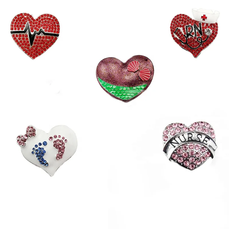 

medical Crystal Heart Shape Rhinestone Stethoscope brooch for nurse gifts, Various, as your choice