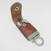 Best price usb 2.0 leather case usb flash drive with keychain