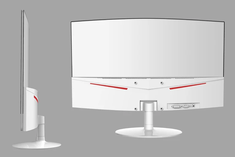 Large Screen Gaming Curved White Monitor 1920x1080