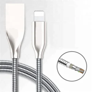 Alloy Metal 8 Pin USB Charging Cable Charger Cord Wire for iPhone X 8 8 plus 7 plus 6s