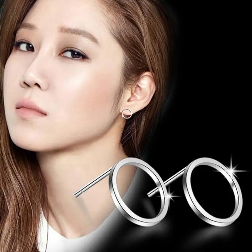 

Fashion Hollow geometric circle earrings female silver earrings temperament fashion wild simple personality, N/a