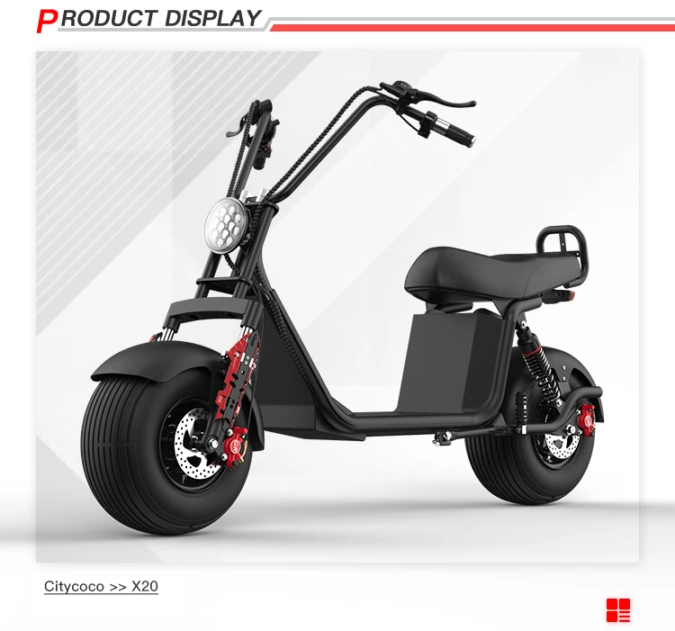 Wholesale Removable Battery Fat Tire Electric Scooter Citycoco 2000W