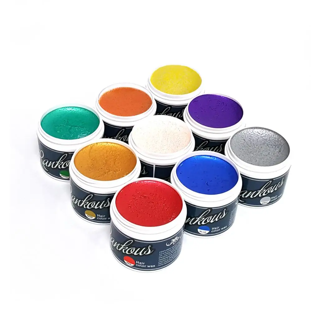 

10 Colors Private Label Hair Styling Pomade Temporary Hair Color Dye Cream Hair Color Wax, 10 kinds