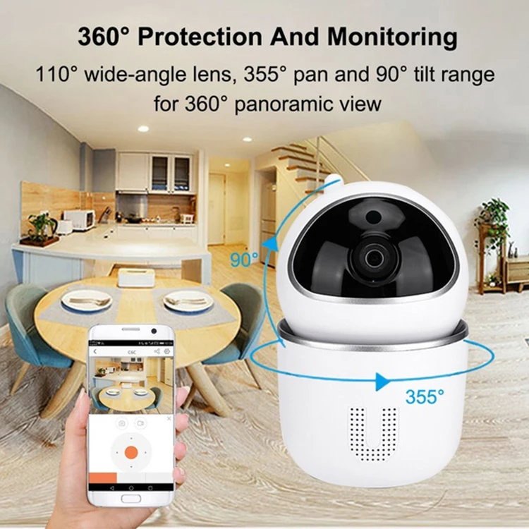 1080p Wifi Cloud Ip Camera Security Night Vision Ir Two Way Audio Smart