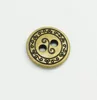 Gold Black 10mm 2-Holes Round Custom Metal Shirt Buttons For Clothing