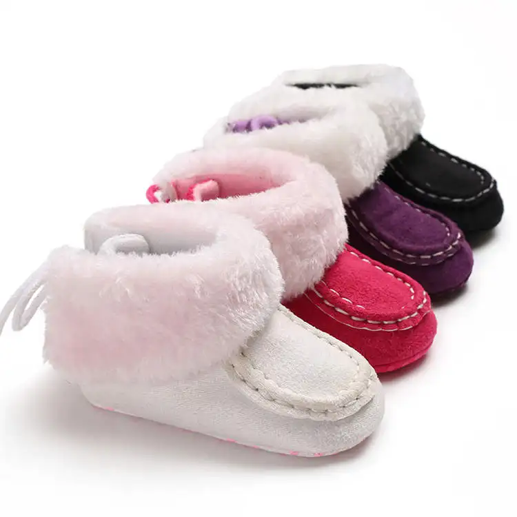 

2022 winter Velvet Warm plush 0-2 years Soft sole baby booties