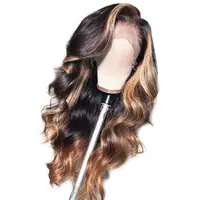 

9A Grade High Quality Full Lace Human Hair Wigs Brazilian Ombre Color 180 Density With Blonde Highlight