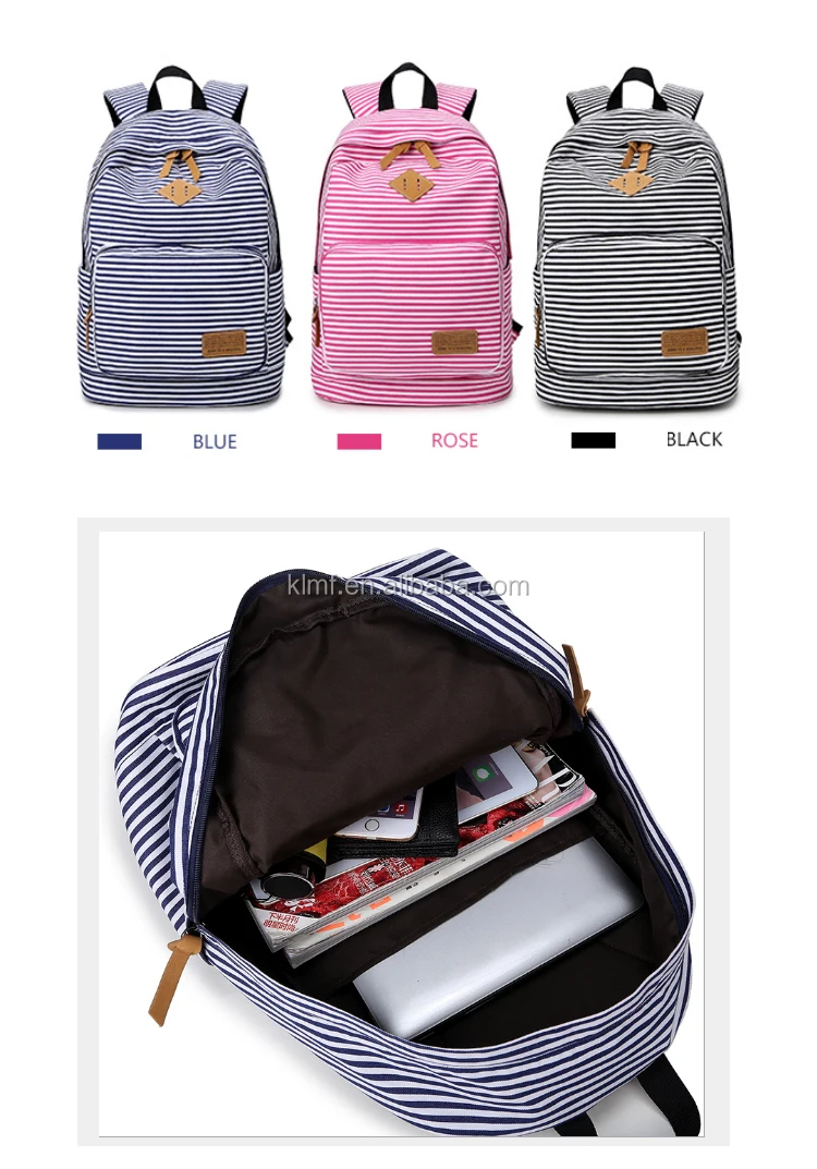 Osgoodway OEM Trendy Canvas Mochilas Teens Backpack School Bags Women School Backpack