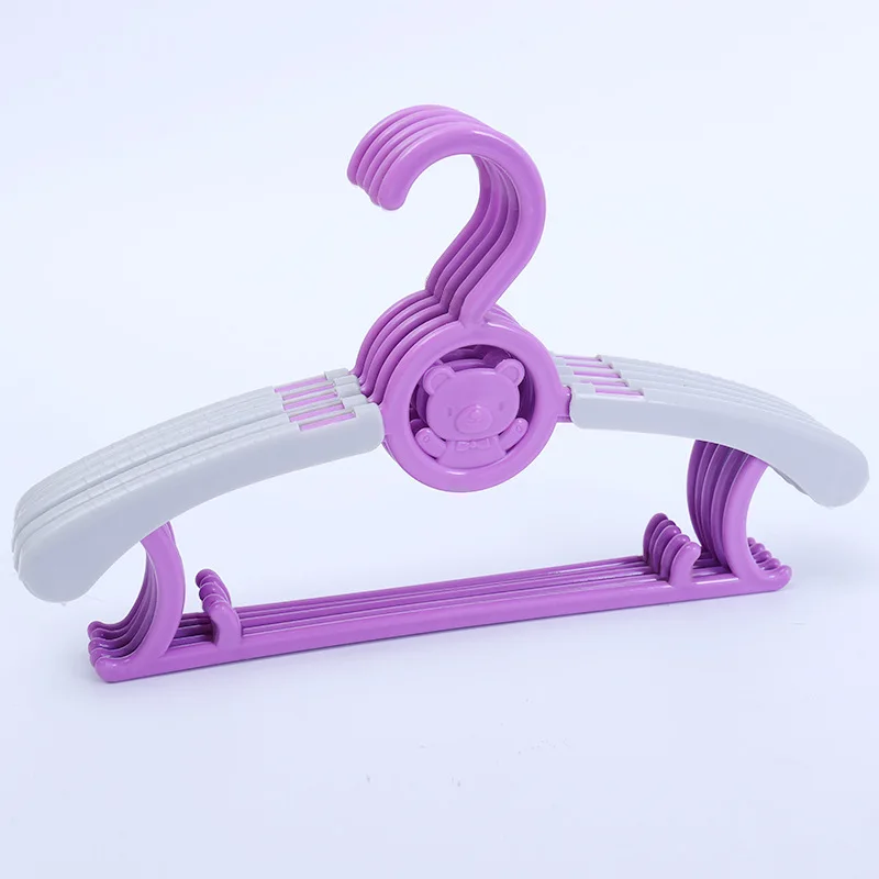 

Parent-child Adjustable Clothes Hanger Plastic Flexible Baby Clothes Hanger, Bright color as picture