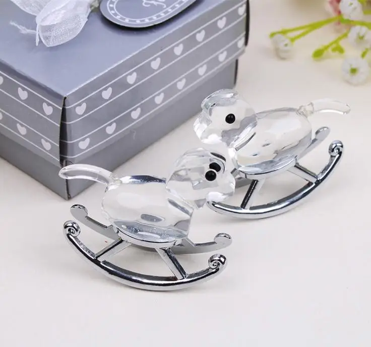 

50pcs Crystal rocking horse baby shower baptism party gift present keepsake, Clear