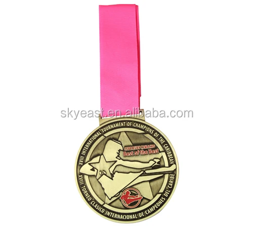 
Special Design Painted 3D Raised Metal Sport Medals with Ribbon 