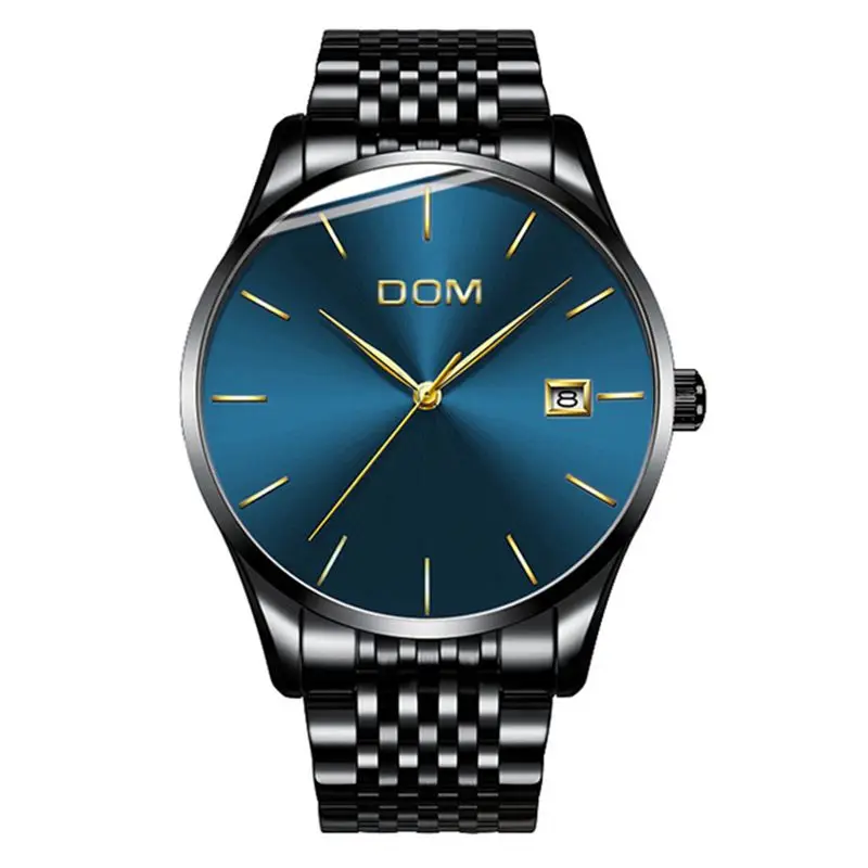 

DOM Men's Watch Stainless Steel Quartz Clock Wrist Male Watches Top Brand Luxury Business Simple Black Watches Reloj