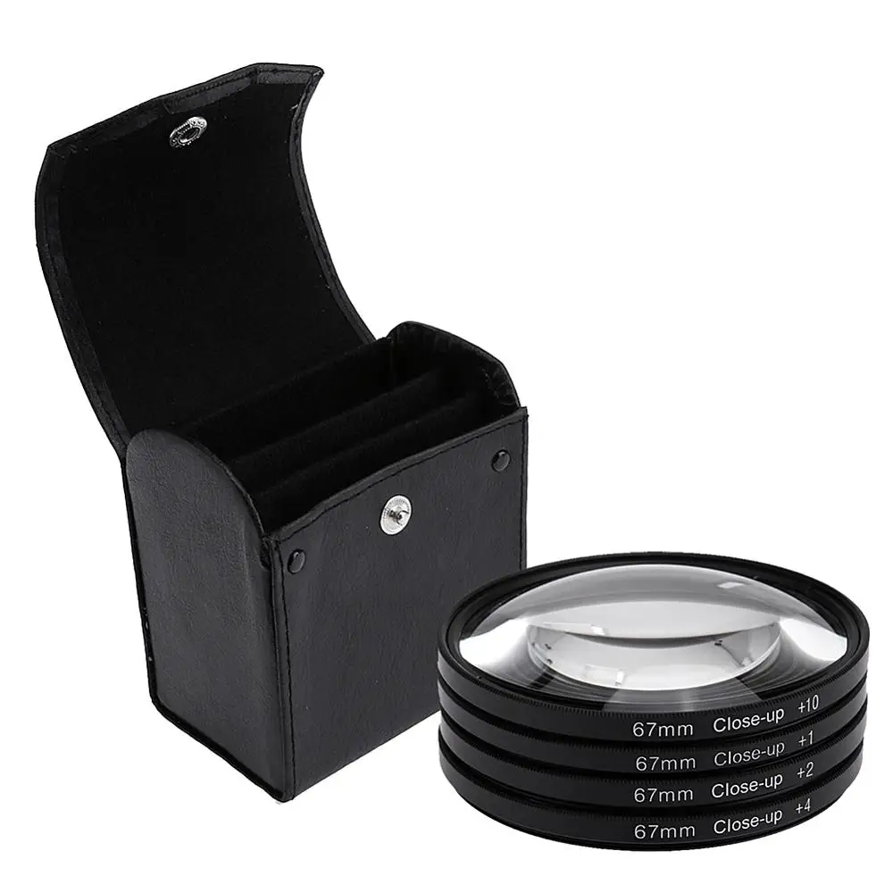 52mm 67mm 72mm 77mm Macro Close-Up Filter Set +1 +2 +4 +10 Lens with Pouch Macro Lens Filter Kit for Canon DSLR Camera