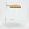 Stacking Metal Wire Bar Stool With Bent Plywood Seat