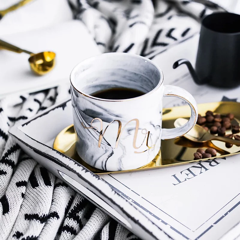 Hotsale hand made decorative custom drinkware wholesale porcelain marble mug 