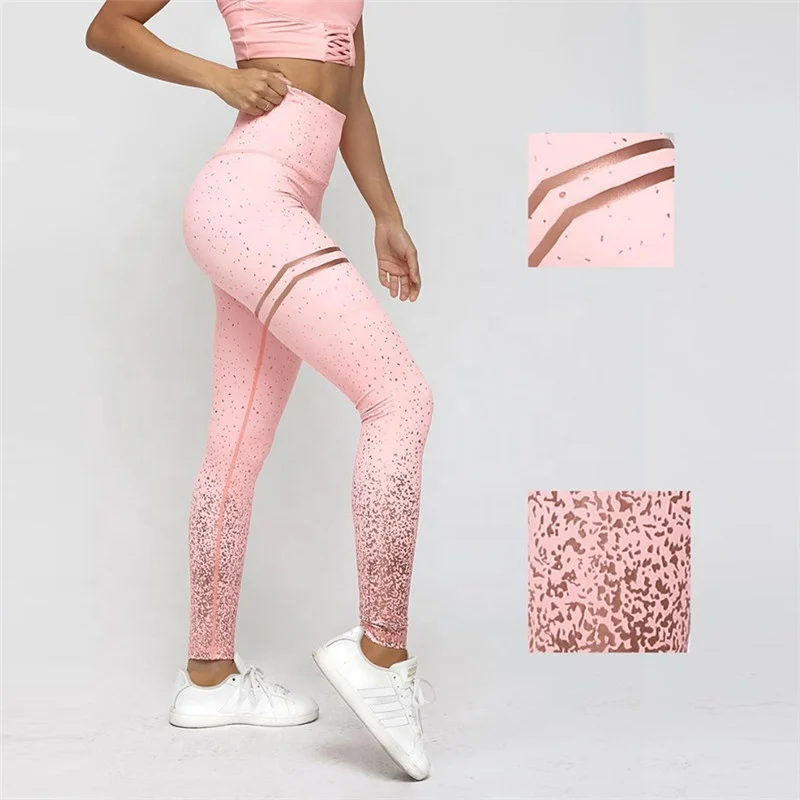 

Pink and gray doodle print yoga leggings fitness yoga leggings, Grey/pink