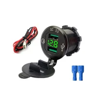 Dual USB быстрое зарядное устройство гнездо, водонепроницаемый мощность Outlet 4.8A или 12 В/24 В мотоцикл более, синий светодиод Дисплей