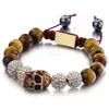 Fashion Bead Bracelet, Men's Tiger Eye Stone Bracelet Dragon King Pattern Bead