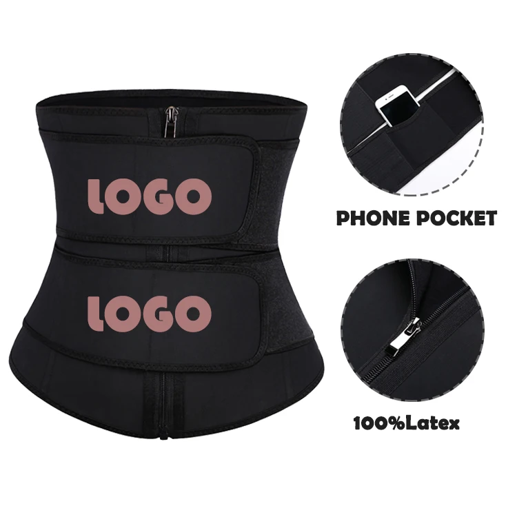 

Latest Design Women Fitness Belt Latex Waist Trainer Tummy Slimming Waist Trimmer Belt, Balck