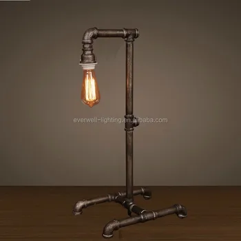 Vintage Rustic Water Pipe Table Lamp With Edison Bulb Light Bedside Spoon Led Modern Vintage Rustic Water Pipe Table Lamp With Edison Bulb Light Bedside Spoon Led Modern