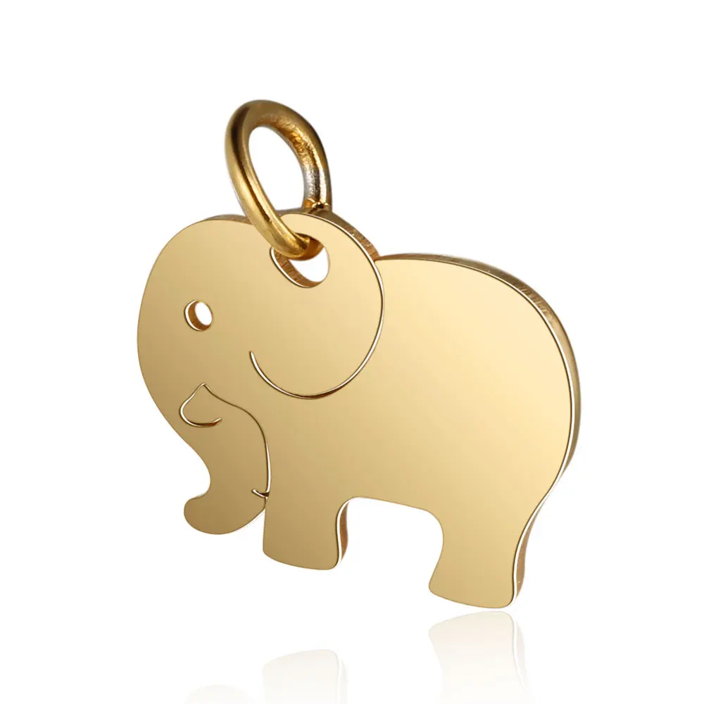 

Wholesale Metal Jewelry Part Plated Gold Stainless Steel Animal Elephant Charm Jewelry Accessories, Gold,silver,rose gold