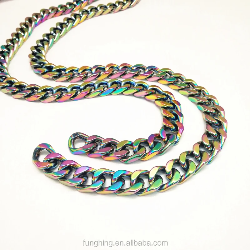 Rainbow Colored Metal Chains For Handbag Handle Bag Handle Purse Handle