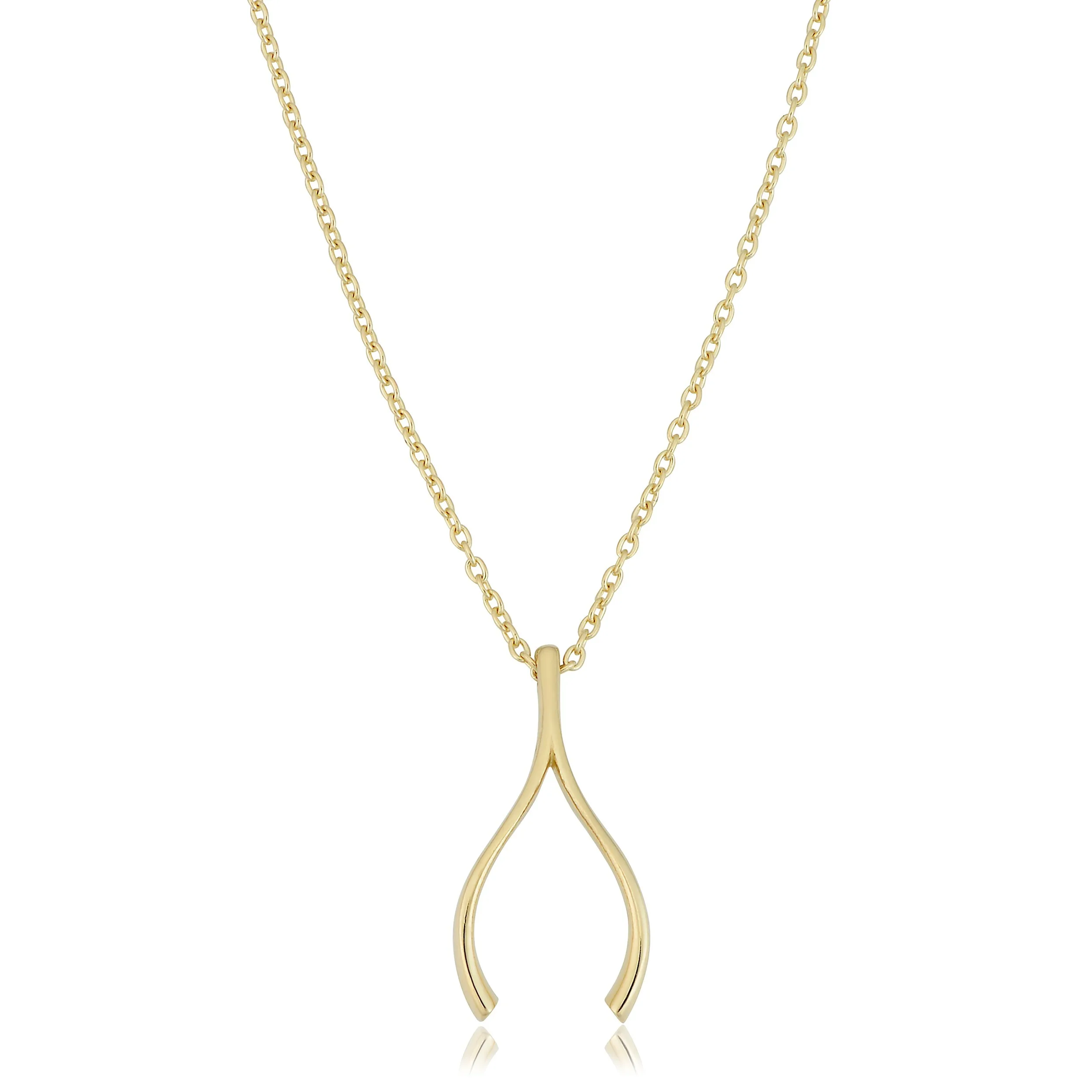 

High Quality 14k Rose Gold Wishbone Pendant on Adjustable Length Cable Chain Necklace