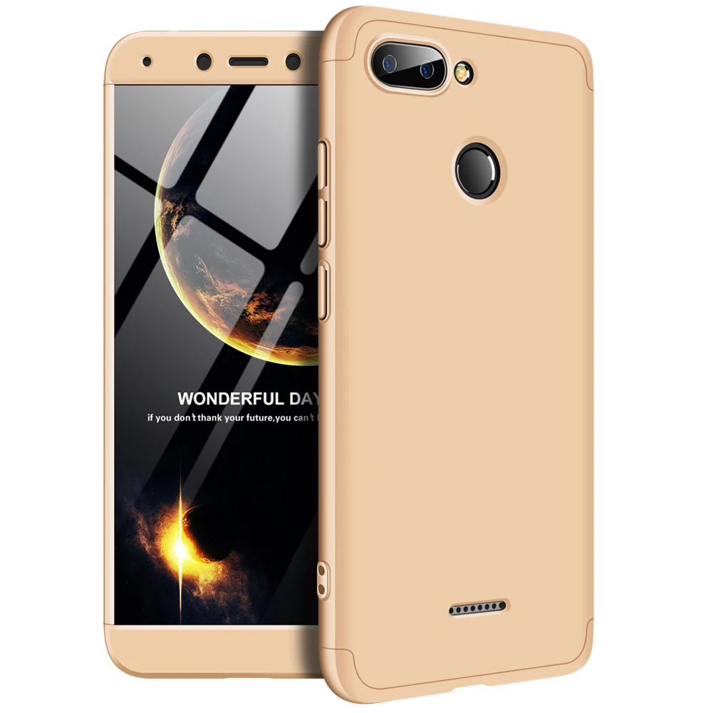 360 cover Removable 3in1 Hard PC Shield Back Cover Case for Xiaomi Redmi 6