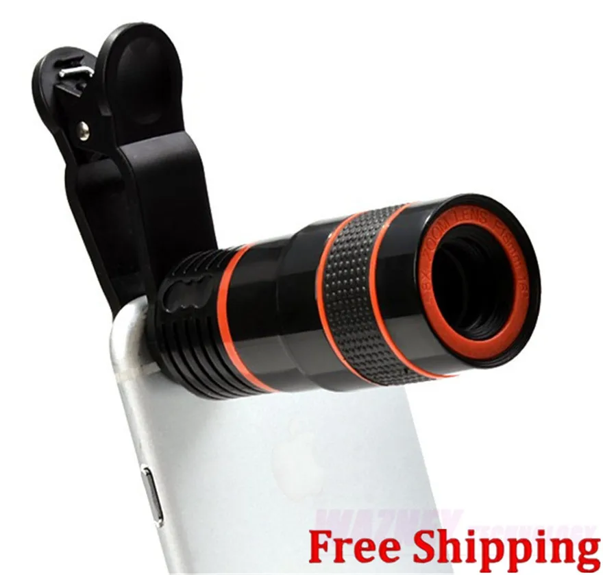 

8X Optical 8 Times Zoom Cell Phone Telescope Camera LENS With Clip For iPhone Samgsung huawei