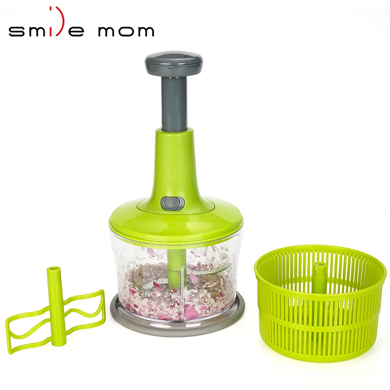 

Smile mom Multi Hand Press Slicer Manual Salad Spinner Vegetable Food Quick Onion Chopper, Custom color