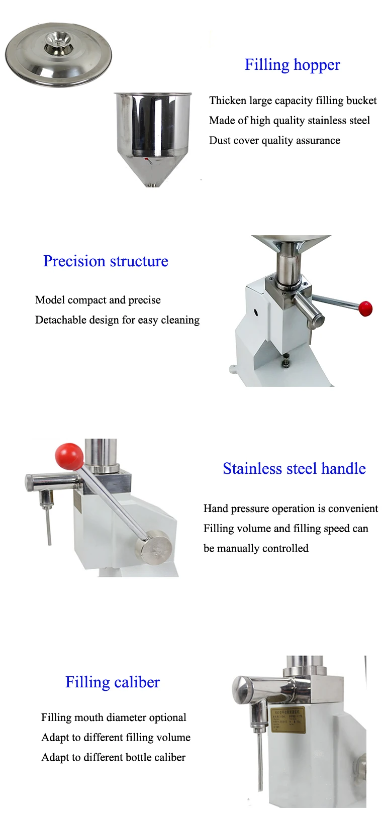 A03 Small Manual Filling Machine With Piston Structure For Cream