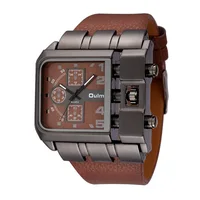 

Oulm 3364 popular personality rectangle case colorful men leather casual watch