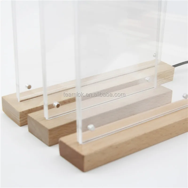 Wooden Acrylic Frame Display Stand Holder Desktop Acrylic Sign Holder