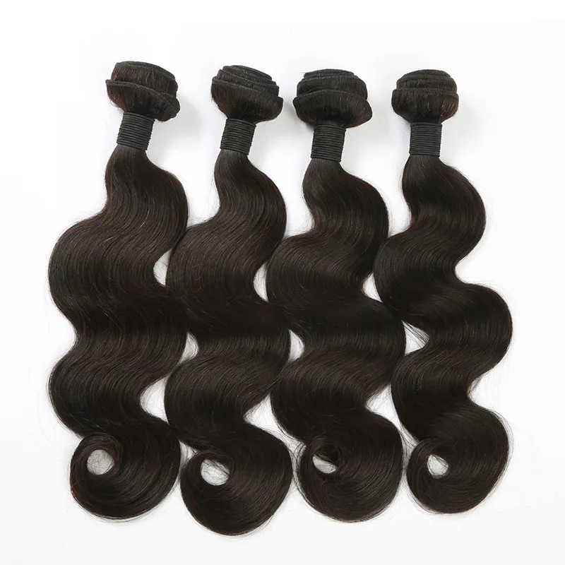 

Derun wholesaler brazilian hair 9A natural black body wave virgin hair bundles, Natural colors