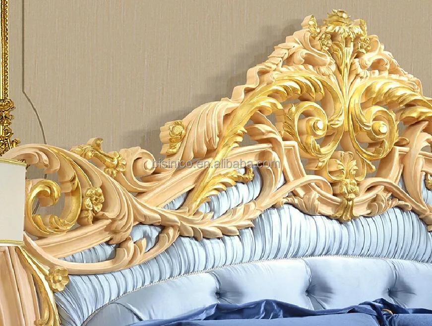 Muebles de dormitorio de estilo italiano de lujo hoja de oro ...