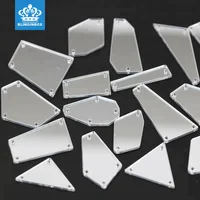 

37 different shape shinny silver color acrylic mirror back sew on stone beads for dancing costume