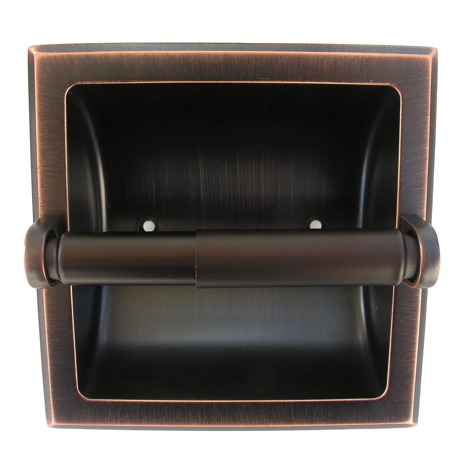 Oil Rubbed Bronze Taymor 01-ORB101SAL Residential Recessed Toilet Tissue Holder with Plated Bronze Aluminum Roller