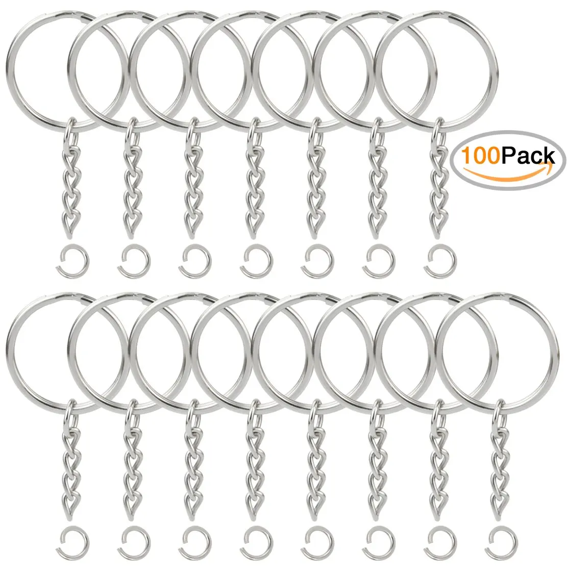 2 Inch Strong Key Chain Ring Connector Large Split Key Rings 25 Pack