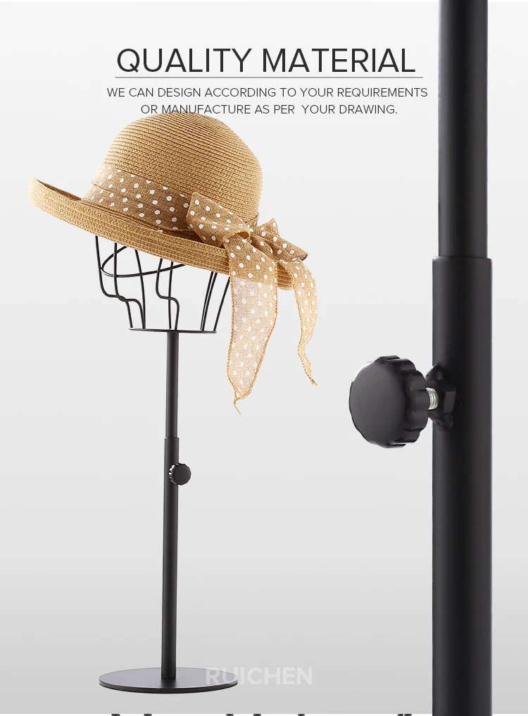 Modern Metal Hat Display Stands Tabletop Decorative Wig Holders Hat