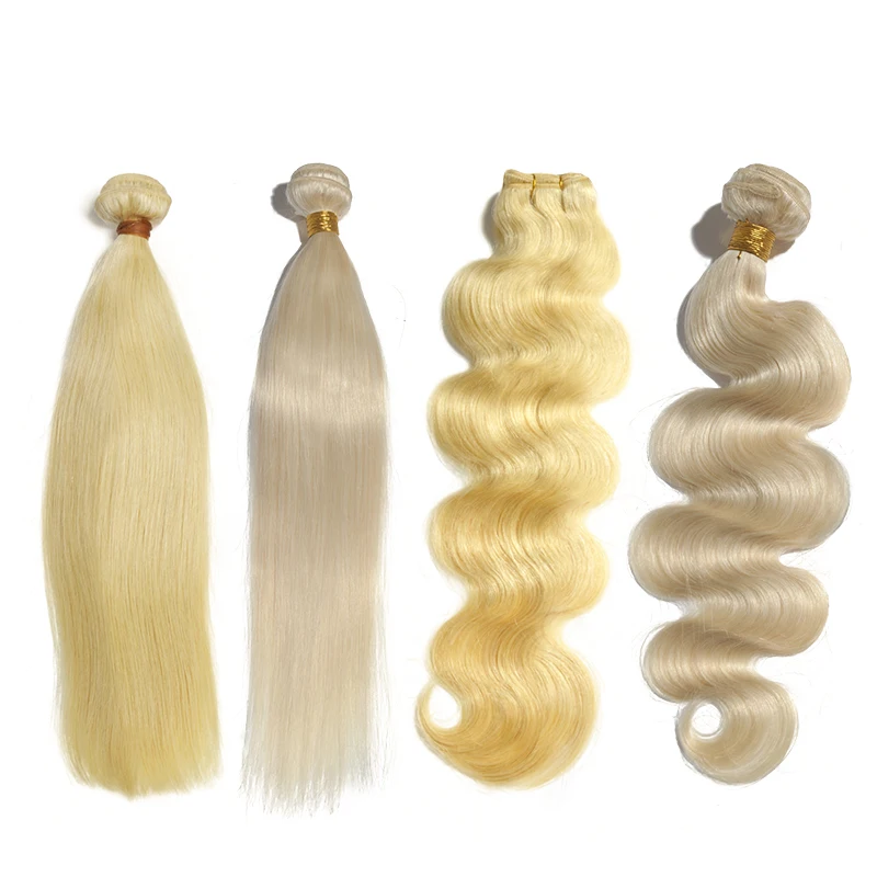 

Free Sample 60 Blonde Highlight Straight Unprocessed Good Russian Blonde Body Wave 613 Raw Virgin Remy Human Hair Extension