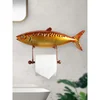 Decorative fish design metal bathroom wall mounted toilet paper holder