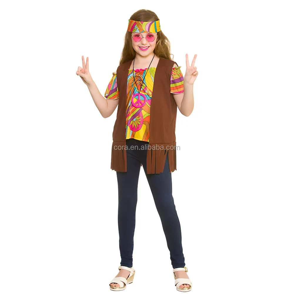Ladies 60s 1960s Groovy Chick Hippy Hippie Fancy Dress Costume by Smiffys 