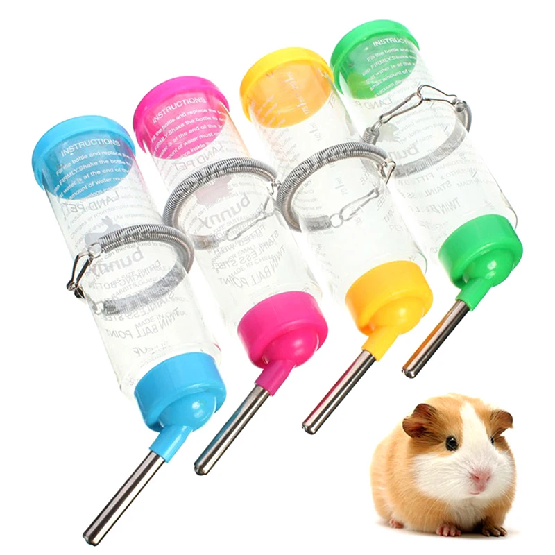 

Plastic Water Drinking Bottle Feed pet rat Hamster Rabbit Cylindrical Cage, Blue/green/yellow.pink