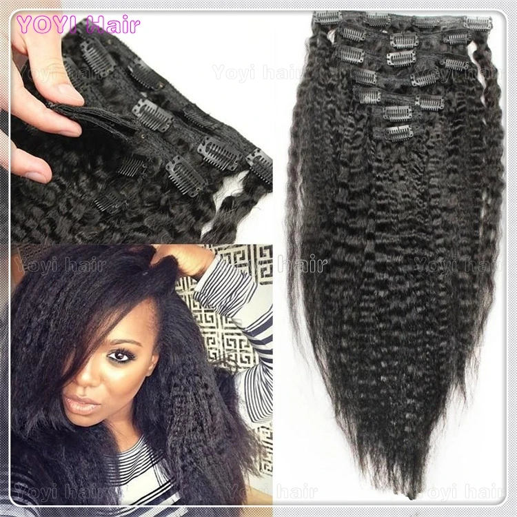 afro kinky blow out clip hair extension