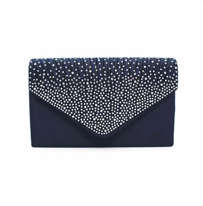 2017 New bridal glitter satin envelope clutch bag women evening bag